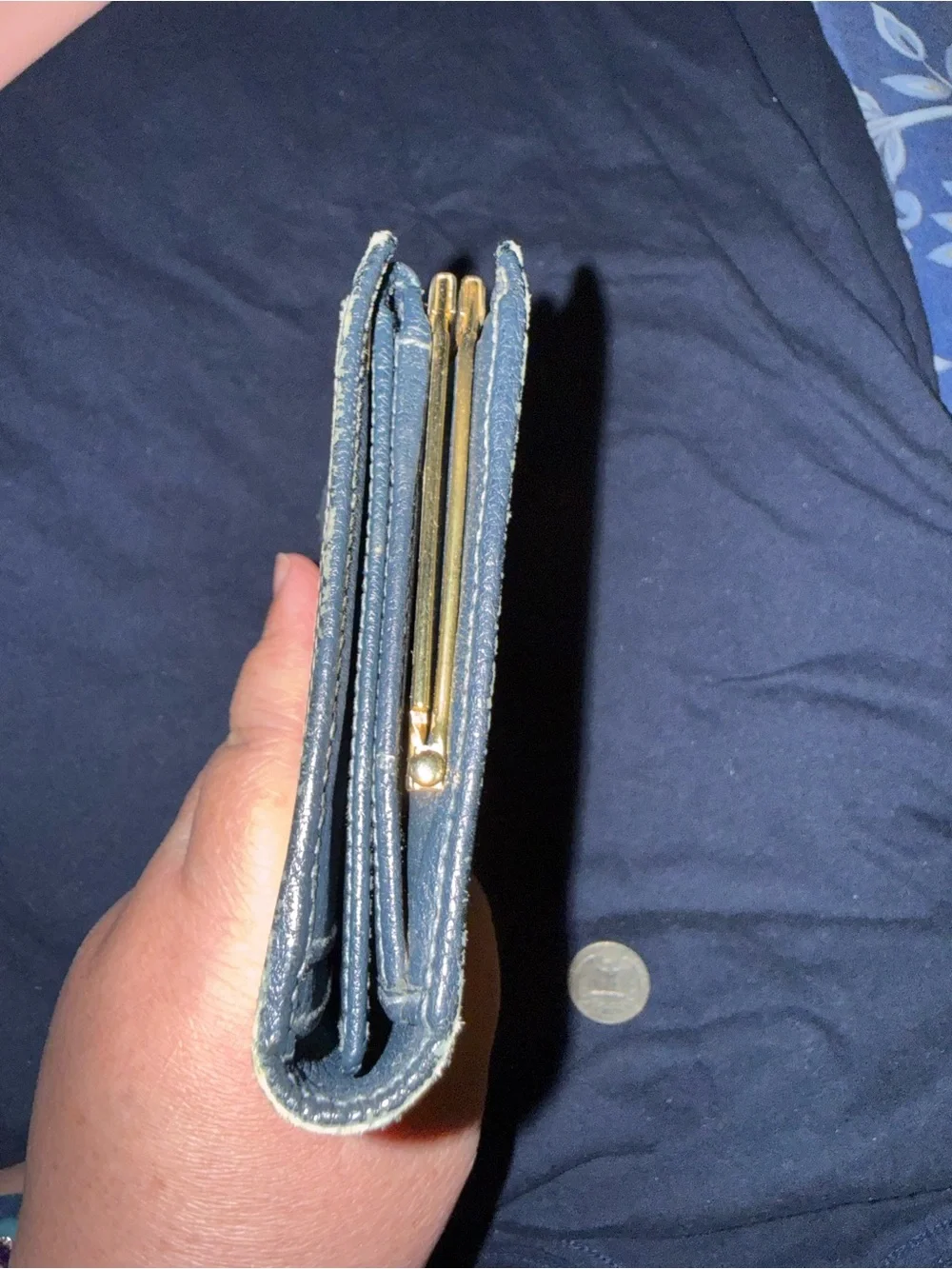 Gucci Beige and Blue GG leather Wallet with Leather Trim